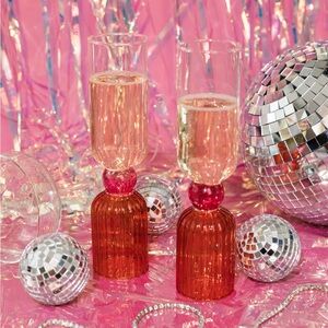 TIPSY TURVY BAR GLASS SET - PINK